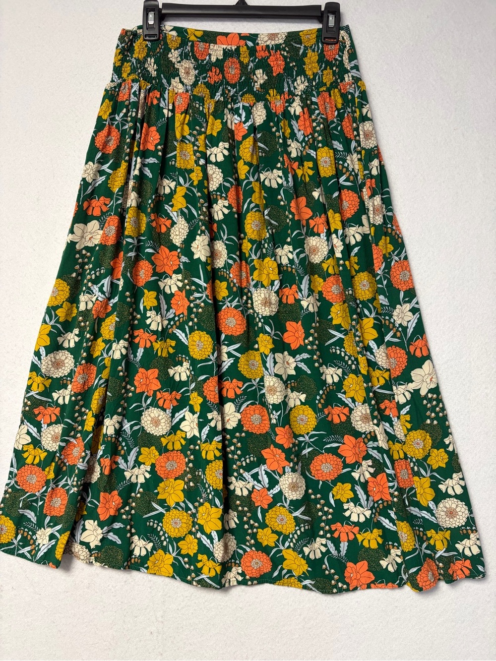 Natural Life Addie Floral Maxi Skirt Green Size M 100% Rayon Boho Minimalist - Picture 7 of 11